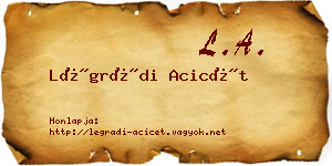 Légrádi Acicét névjegykártya